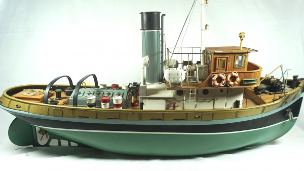 Barco rebocador italiano "Anteo 2" Mântua med 89 x 24x 60cm.