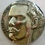 Medalha de metal espessurada a prata , comemorativa ao Centenário da Norte de Castro Alves , 1871 - 1971.