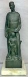GALILEO EMENDABILI (Ancona,1898 - São Paulo, 1974). "Pai e filho com cachorro". Escultura de bronze, base de mármore. Assinada e datada 1948. Medidas : escultura 40 cm. Alt.total 44 cm.