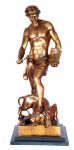 E. PICAULT. " O Vitorioso". Escultura de bronze .Alt.total 80 cm