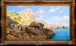 J. BAPTISTA. " Paisagem de Capri", óleo s/tela, 67 x 107 cm. Assinado e datado no cid, 98.