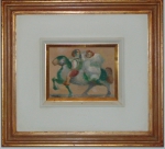CAROLOS." Cavaleiro ",óleo s/ tela 22 x 15 cm. Assinado cie, datado no verso 73