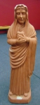 ZEZINHO DE TRACUNHAEM. Escultura de barro cozido ,reproduzindo sagrado coração ( virgem Maria ). ALT 96 cm assinado PE