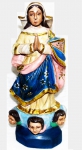 FRANCILDO DINIZ. " Nossa senhora da conceição de madeira", com resquícios de policromia. ALT 31 cm assinada