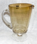 Bianco e Nero, bela jarra de vidro na cor amba e transparente polonesa. ALT 24 cm
