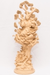 OSMUNDO TEIXEIRA. ARTE POPULAR. "NOSSA SENHORA DA VIDA". Imagem em cerâmica (com quebrados e pequenos defeitos). Alt. 62 cm