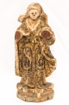 SANTA. Imagem de madeira policromada ( pequenos defeitos). Século XIX. Alt. 30 cm