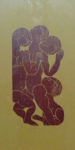 DEJACY. "Figuras", xilogravura, 45 x 24 cm. Assinado e datado, 82
