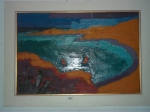 IVAN MARQUETTI. "Marinha com canoa quebrada", óleo s/tela, 60 x 90 cm. Assinado e datado, Ouro Preto, 97.