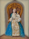 ESCOLA DE QUITO." La Virgen Del Rosário del Água Santa", óleo sobre tela, medindo 77 x 57 cm.