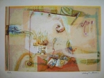 VALMY R. MORAES." Composição Amarela", serigrafia, 50 x 70 cm