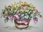 WILMA SEDYS."Vaso de flores " , litografia, tiragem 36/100, 25 x35 cm