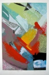 FRANCISCO RESENDE." Capricho Vermelho ", serigrafia , tiragem  49/50, 70 x 50 cm