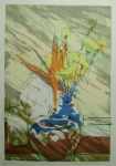 NEWTON MESQUITA.", vaso de flores ", serigrafia, tiragem  8/100, 70 x 50 cm