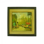KARASAVAS. "Veron in Paris la Madellein", óleo s/tela, 38 x 45 cm. Assinado. Emoldurado 59 x  66 cm