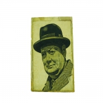 ELMANO. "Retrato de Sir Churchill", desenho a nanquim, 21 x 15 cm. Sem moldura.