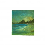 C.MELLO ALVES . "Ipanema", óleo s/cartão colado s/eucatex, 22 x 25 cm. (no estado). Sem moldura.