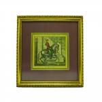 Antiga gravura representando Movimento de dressage, colorida a mão, muito bem emolduradas "Le galon uni à droit". Medidas 17 x 20 cm . Emoldurado , 38 x 41 cm