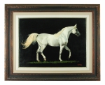 THUERS FILHAGOSA. " Cavalo branco", óleo s/tela, 60 x 81 cm. Assinado no cid. Moldura 93 x 115 cm