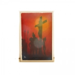 LUIZ CELSO DE FARIAS ."Cristo Crucificado", óleo s/tela, medindo 36 x 25 cm. Assinado