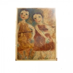 VILMA PASQUALINE - Menina na Janela - OSM, ass. CSE, med. 114 x 83 cm emoldurado - Participou do Salão de Arte Moderna do RJ/GB