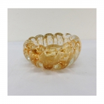 Bowl em cristal de Murano com pó de ouro. Alt. 8 cm. Diâm. 16 cm