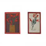 SCLIAR. "Flores", duas serigrafias , 22,5 x 16,5 cm. cada. Assinadas de próprio punho. Emolduradas com vidro.