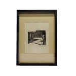 IBERÊ CAMARGO (1914/1994) . "Figuras", gravura, 31 x 22 cm. Assinado e datado no cid , 1952. Emoldurada com vidro, 41 x 30 cm.