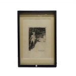 IBERÊ CAMARGO (1914/1994) . " Duas figuras", gravura, 31 x 22 cm. Assinado e datado no cid , 1952. Emoldurada com vidro, 41 x 30 cm.
