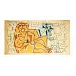 E.DI CAVALCANTI. " Figuras " , serigrafia, 15 x 24 cm. Ed. Mario de la Parra, década 50. Assinado. Sem moldura