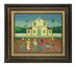 DJANIRA (1914/1979) . "Festa Religiosa", óleo s/tela, 46 x 55 cm. Assinado no CID.