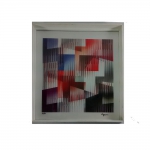 YACOV AGHAM - gravura holográfica assinada e numerada 82/99 med. 35 x 36 cm (39 x 38 cm emoldurada com vidro)