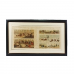 Antiga gravura inglesa, colorida, medindo 46cm x 9 cm. Emoldurada com vidro.