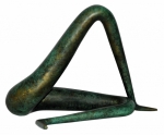 A.REIS. "Hanna". Escultura de bronze patinado, tiragem 1/8-2003. Medidas 16 x 16 x 15 cm.