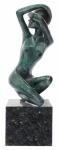 OXANA NAROZNIAK -  "Calipso Vertical - Série Atlântida". Escultura em bronze patinado, medindo 55cm de altura total incluindo base em mármore preto.
