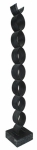 JOAQUIM TENREIRO (1906 / 1992) - "COLUNA" , Magnífica escultura de ferro pintado de preto. Assinada na base. Alt. 240 cm. Acompanha base original de mármore italiano (14 x 40 x 40 cm).