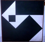 ASSINATURA ILEGIVEL. "Geométrico", óleo s/tela, 82 x 81 cm. Assinado no verso