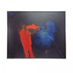 AMAURY CHAVES - "Abstrato", óleo s/tela, medindo 132 x 97cm e com moldura 133 x 100cm. Assinado e datado no CIE,76.
