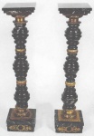 Par de belíssimas colunas italianas, Imperium, em mármore preto Portori e bronze  douradoormolu. Medindo 1,13 x 25 cm