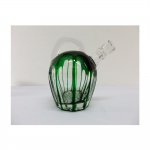 Licoreira em cristal Baccarat em tom verde esmeralda, med. 19 cm de altura