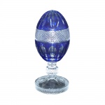 Pinha/egg box  azul em cristal europeu lapidado ao gosto Dedão  Baccarat. Alt. 27 cm