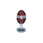 Pinha/egg box  rubi em cristal europeu lapidado ao gosto Dedão  Baccarat. Alt. 22 cm