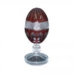 Pinha/egg box  rubi em cristal europeu lapidado ao gosto Dedão  Baccarat. Alt. 27 cm