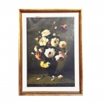 DURVAL PEREIRA. "Vaso com flores", óleo s/tela, 98 x 69 cm. Assinado. Emoldurado, 120 x 90 cm