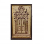 PAULO BERGAMASCHI. "Portal da Igreja do Carmo", nanquim, tinta acrílica s/eucatex, 75 x 42 cm. Assinado frente e verso. Emoldurado, 88 x 55 cm