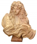Giuseppe Letto (Firenze-Itália, 1936).Extraordinário Busto em mámore de Carrara, apresentando Luís XIV, Roi Soleil. Medindo 80 x 60 cm