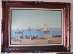 VINCENZO CENCIN(1925 / 2010). Marinha , óleo s/madeira, medindo 73 x 50 cm.  Assinado no CID.