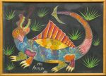 F.DA SILVA. "Dragão", óleo s/tela, 48 x 67 cm. Assinado e datado no cie, 1975.