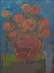 IVAN MARQUETTI. "Vaso de flores", óleo s/eucatex, 80 x 60 cm.Assinado e datado, 82.