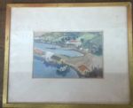 BRITO. "Marinha", aquarela, 16 x 24 cm. Assinado, 1976. Emoldurado com vidro., 37 x 45 cm